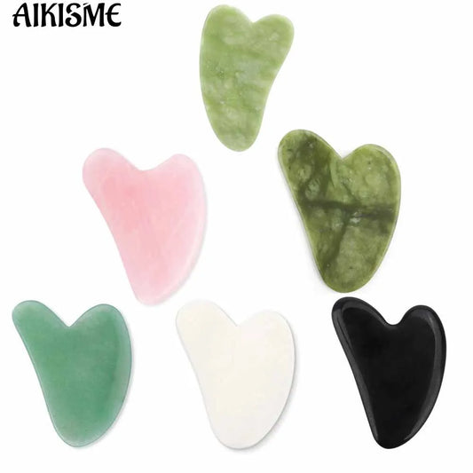 Gua Sha Jade Stone Heart-shaped Tool Massager for Face