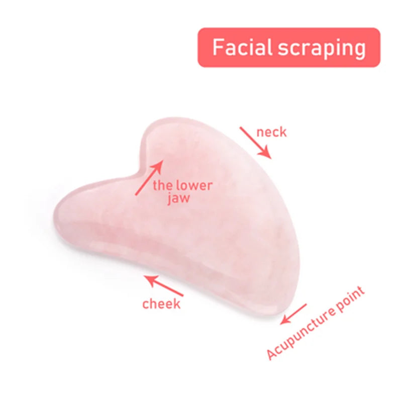 Gua Sha Jade Stone Heart-shaped Tool Massager for Face